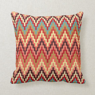 Earth Tones Ikat Zickzack Zig Zag Streifen Muster Kissen