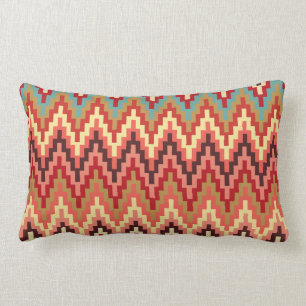 Earth Tones Ikat Zickzack Zig Zag Streifen Muster Lendenkissen