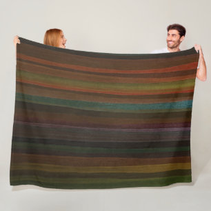 Earth Tones Stripe Fleece Blanket