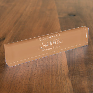 Earth Tones Terracotta Schreibtisch Name Plakat Namensplakette