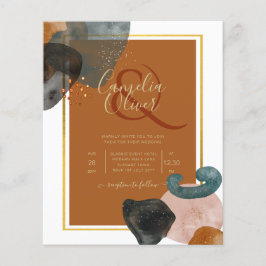 Earth Tones Wedding Terracotta Green Gold Abstrakt Flyer