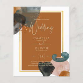 Earth Tones Wedding Terracotta Green Gold Abstrakt Flyer