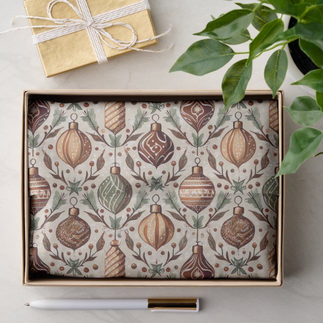 Earth Tones Weihnachtsmuster#12 ID1009 Seidenpapier (Geschenk)