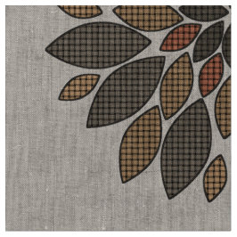 Earth Tones Woven Floral Look Linenstoff Stoff