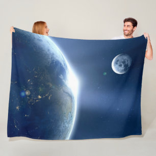 EARTH und MOON Fleecedecke