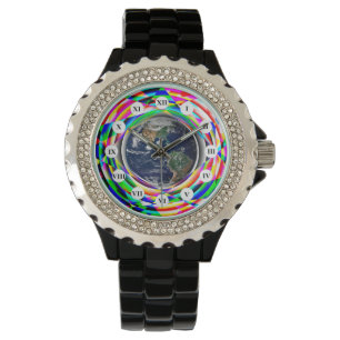 Earth Vibes (römisches Gesicht) von Kenneth Yoncic Armbanduhr