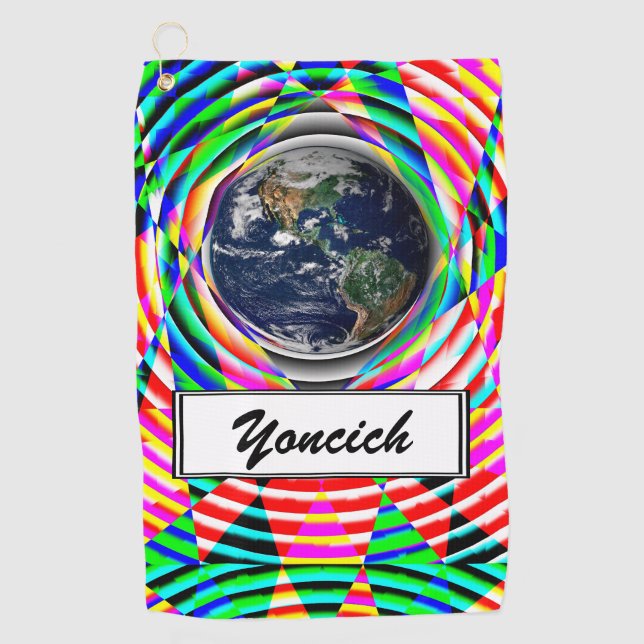 Earth Vibes von Kenneth Yoncich Golfhandtuch (Vorderseite)