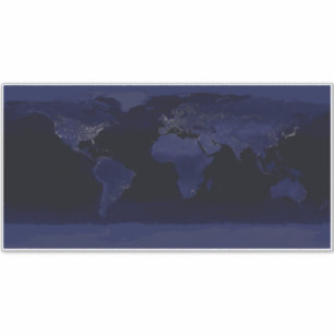 Earth World Map City Lights am Night Satellite Aufkleber