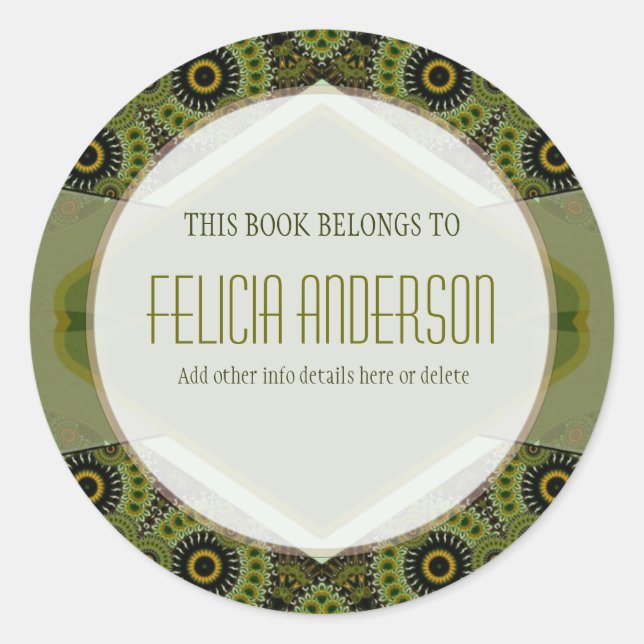 Earthalia v2: Runder Buchzeichen Aufkleber (Vorderseite)