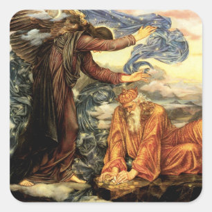 Earthbound von Evelyn De Morgan, viktorianische Ku Quadratischer Aufkleber