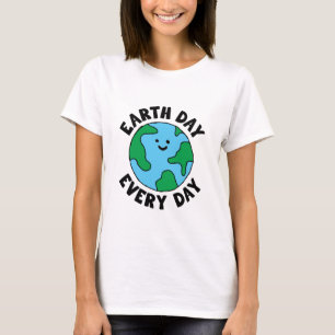 EarthDay Jeden Tag umweltfreundliches Icon Happy E T-Shirt
