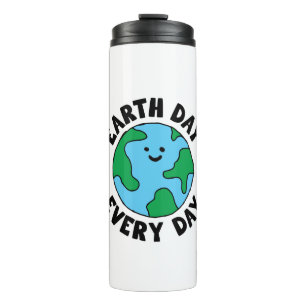 EarthDay Jeden Tag umweltfreundliches Icon Happy E Thermosbecher