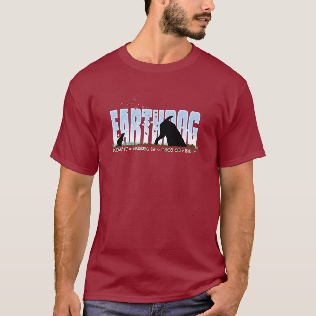 Earthdog Farbentwurf für Pastor und Jack Russell T-Shirt (Vorderseite)