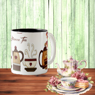 Earthen Brown Mud Teapot Nachmittag Hoher Tee Part Zweifarbige Tasse