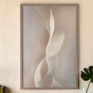 "Earthen Elegance"   Beige Abstrakte Kunst Poster