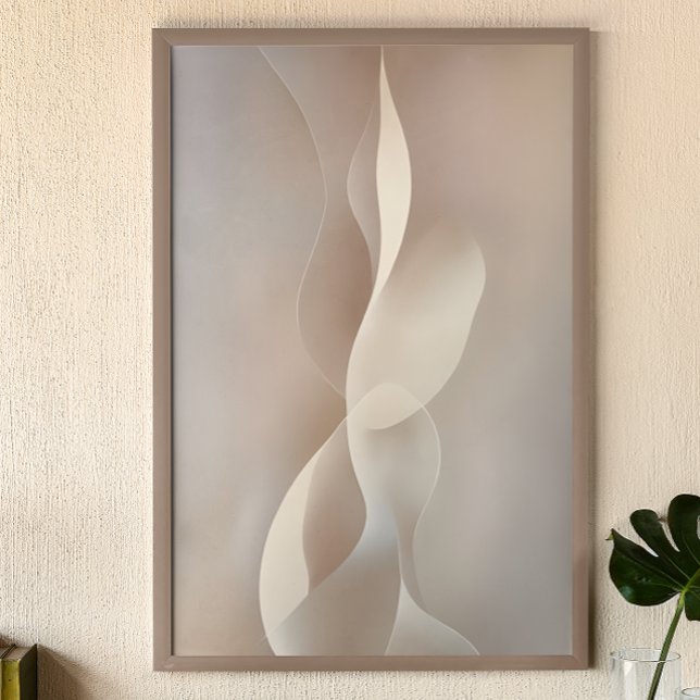 "Earthen Elegance" | Beige Abstrakte Kunst Poster (Von Creator hochgeladen)