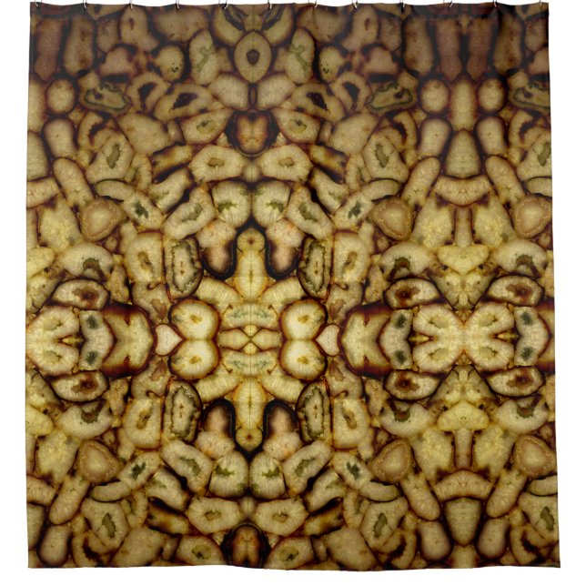 Earthen Green gold Quarz Agates Duschvorhang (Vorderseite)