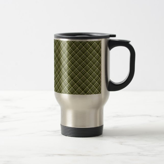 Earthen Green Kariert Travel Mug Reisebecher (Rechts)