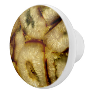 Earthen verbrannte sienna Gold Green Quarz Agates Keramikknauf