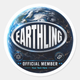 Earthling Offizielles Mitglied Abzeichen Design Runder Aufkleber