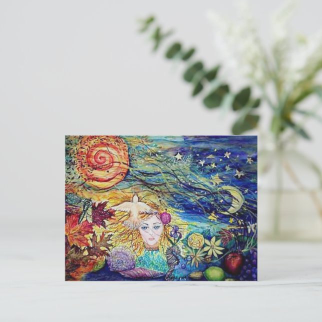 "Earthly Delights", original Aquarellmalerei Postkarte (Stehend Vorderseite)