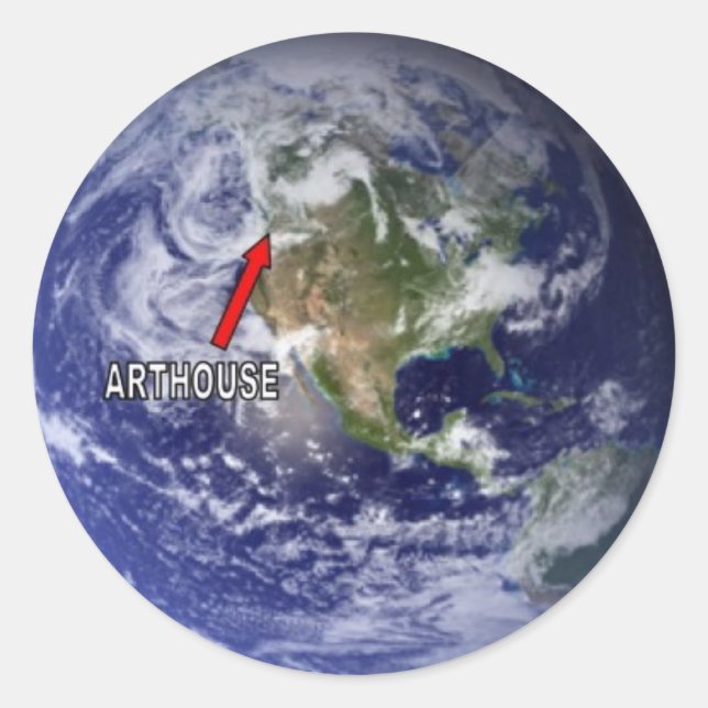 eARTHOUSE (Sie sind hier) Runder Aufkleber (Vorderseite)