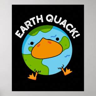 Earthquack Funny Earthquake Pub Dark BG Poster