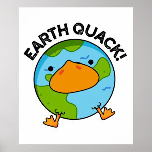 Earthquack Funny Earthquake Pub Poster