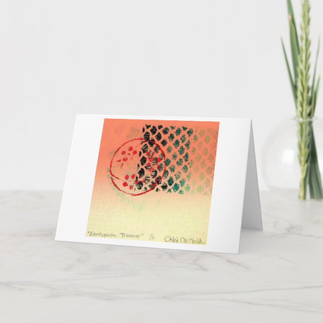 "Earthquake ~Tsunami" Blindenschrift Grußkarte Karte (Vorderseite)