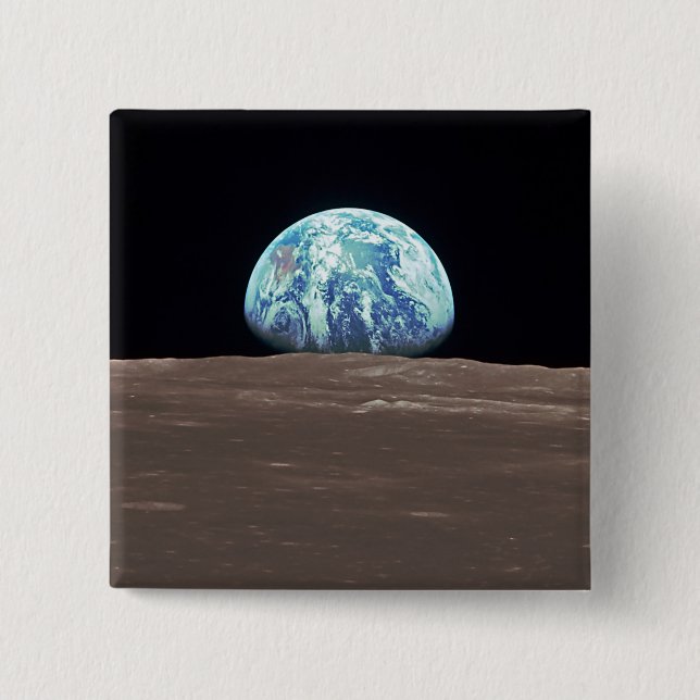 Earthrise vom Mond Button (Vorderseite)