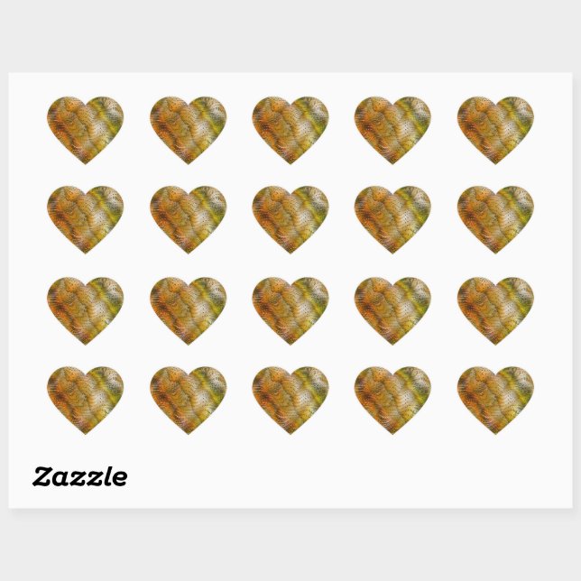 Earthtone Faux Snakeskin Heart Stickers (Blatt)