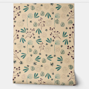 EARTHTONE FLORAL WALLPAPIER TAPETE