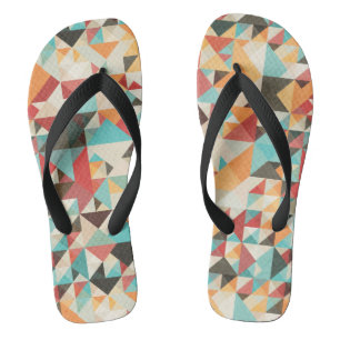 Earthtone geometrisches Muster Flip Flops