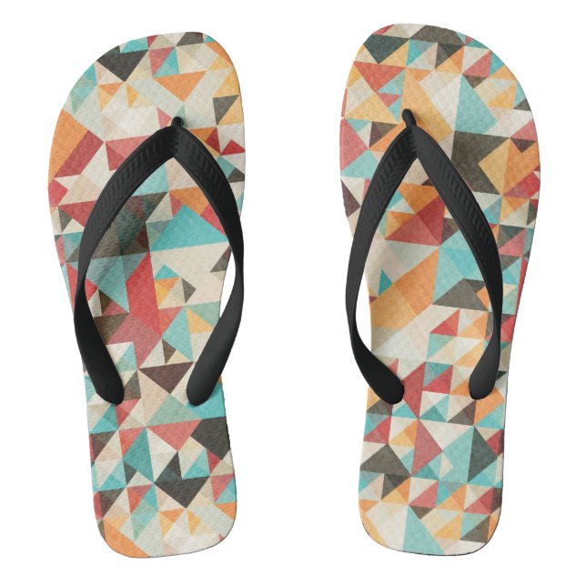 Earthtone geometrisches Muster Flip Flops (Fußbett)