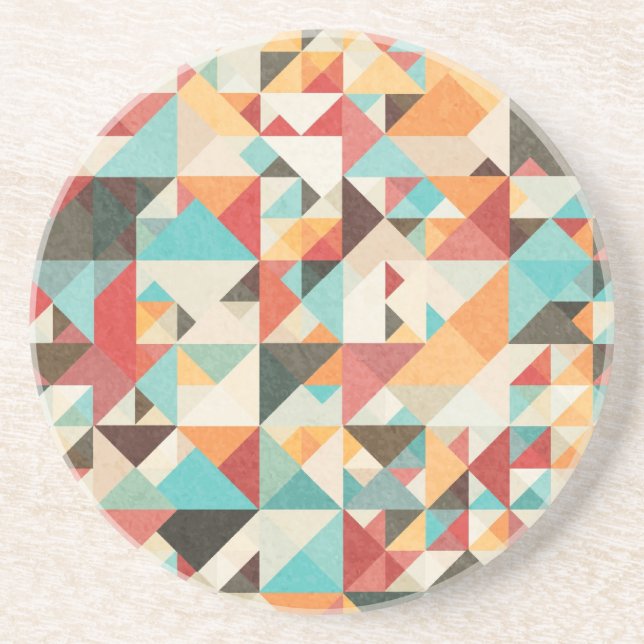 Earthtone geometrisches Muster Getränkeuntersetzer (Vorne)