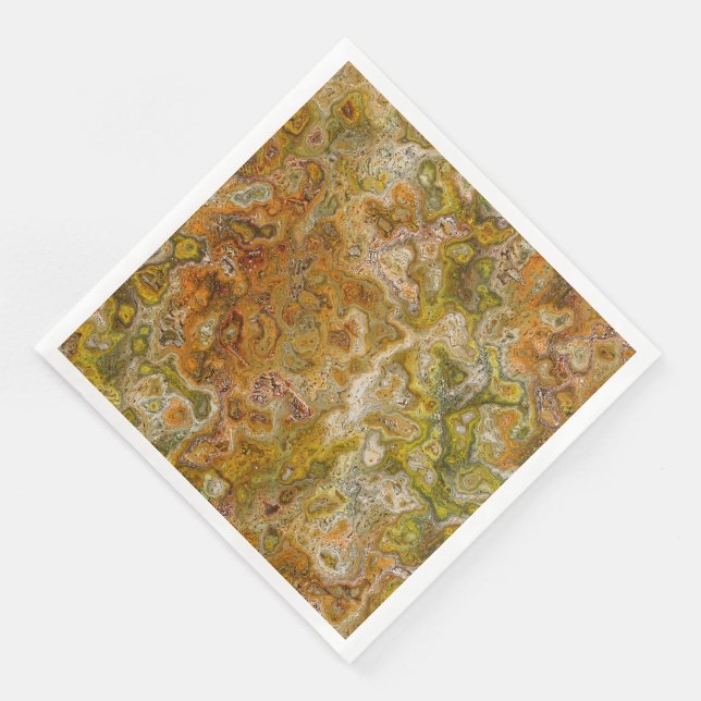 Earthtone Marble Paper Party Napkins Serviette (Ecke)