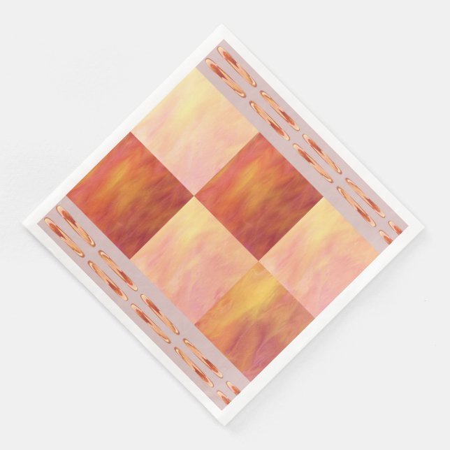 Earthtone Skies Tiles Paper Party Napkins Serviette (Ecke)