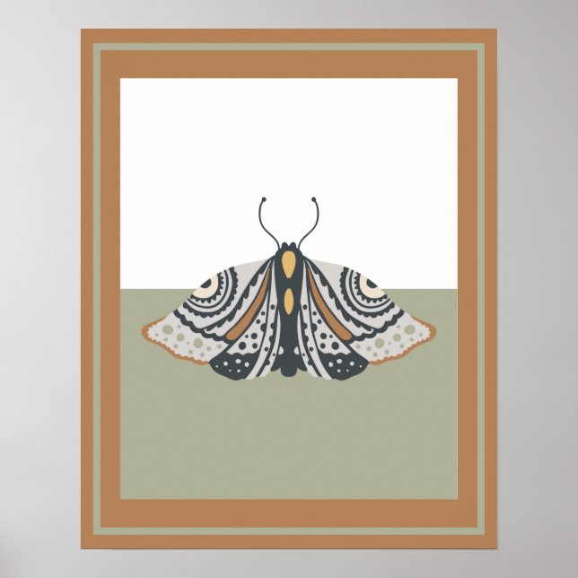 Earthtones Boho Butterfly Colorblock Poster (Vorne)