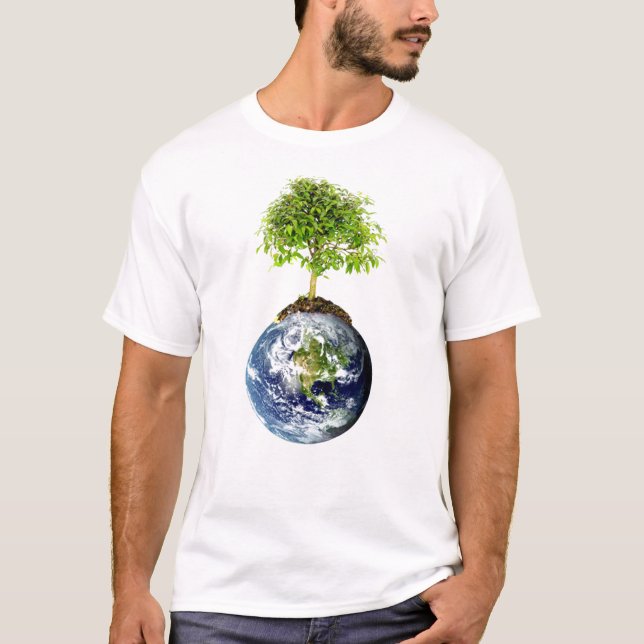 EarthTree mit Rückseite E.O. Wilson Quote an T-Shirt (Vorderseite)