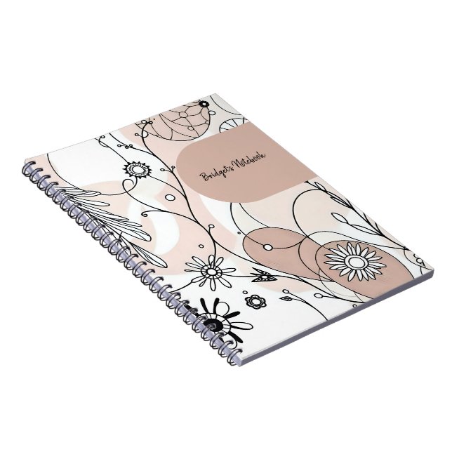 Earthy Abstrakt Boho Modern Designs Notizblock (Rechte Seite)