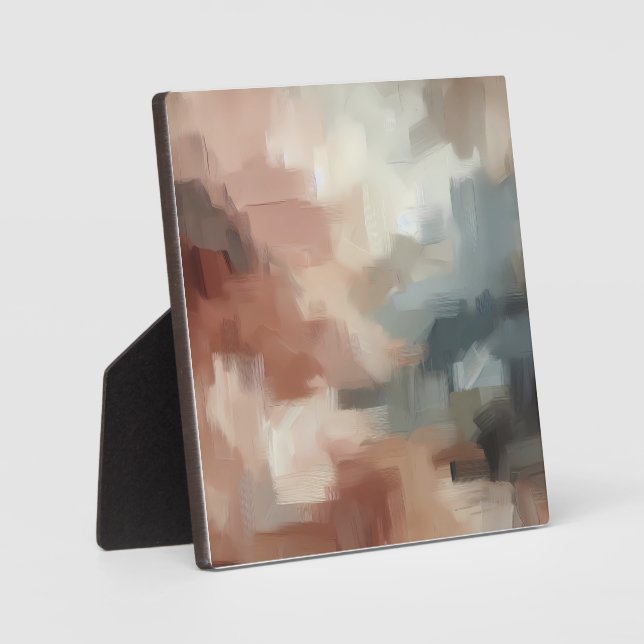 Earthy Abstrakt Brushstroke Art Fotoplatte (Vorderseite)