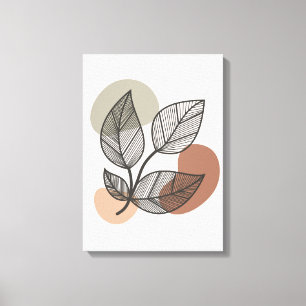 Earthy Abstrakt Floral Boho Leinwand