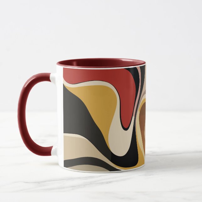 Earthy Abstrakt Swirl Art Tasse (Links)