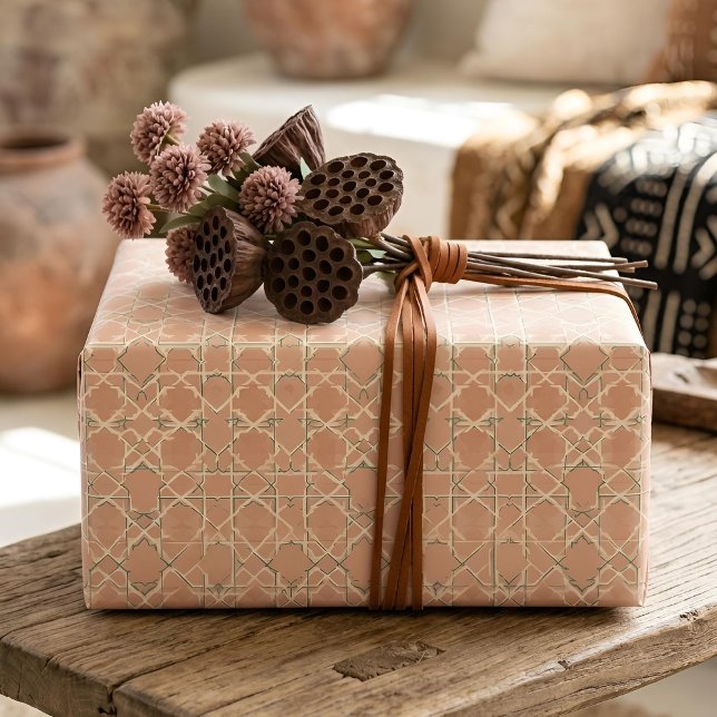 Earthy Arabesque | Terracotta & Sage Set of Geschenkpapier Set (Styled Gift)