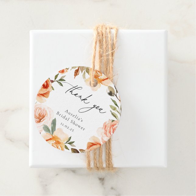 Earthy Autumn Floral Vielen Dank Geschenkanhänger (Beispiel)