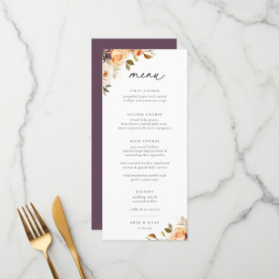 "Earthy Autumn Floral Wedding" Menükarte