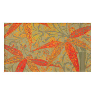 Earthy Bamboo Art Print Orange Namenschild