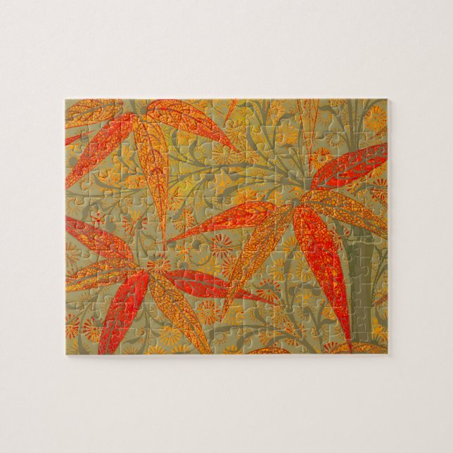 Earthy Bamboo Art Print Orange Puzzle (Horizontal)