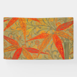 Earthy Bamboo Art Vintag Print Orange Banner