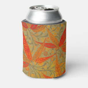 Earthy Bamboo Art Vintag Print Orange Dosenkühler